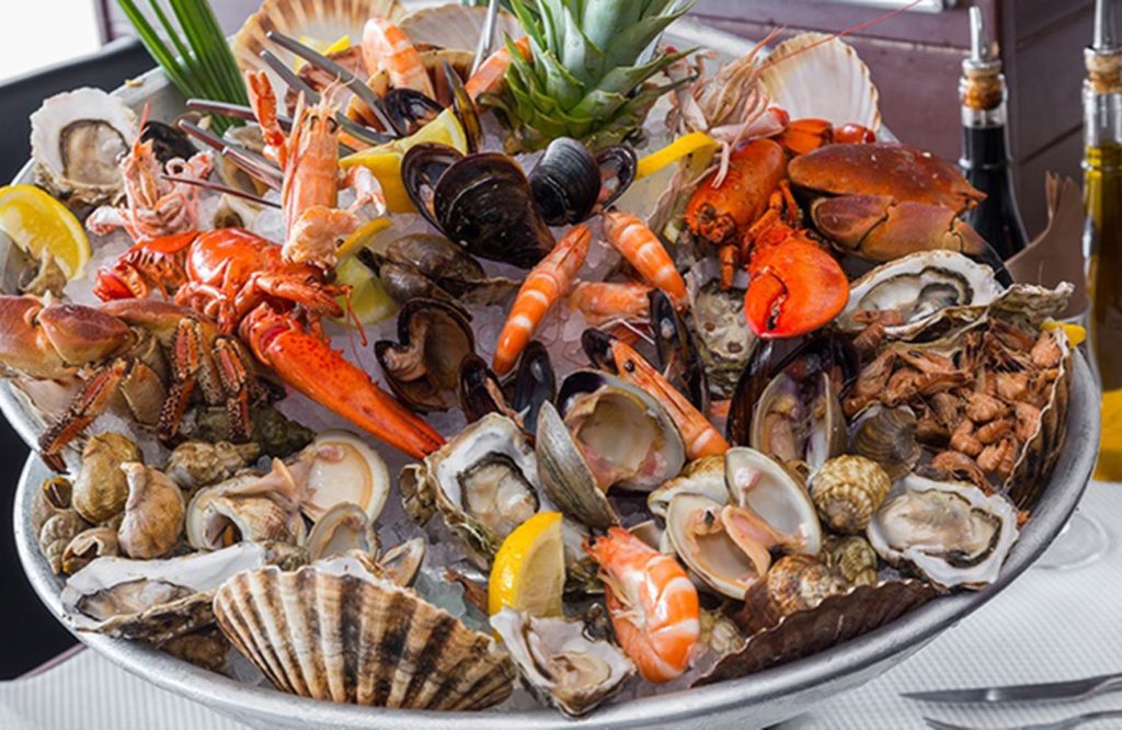 Buffet de fruits de mer de la méditerranée